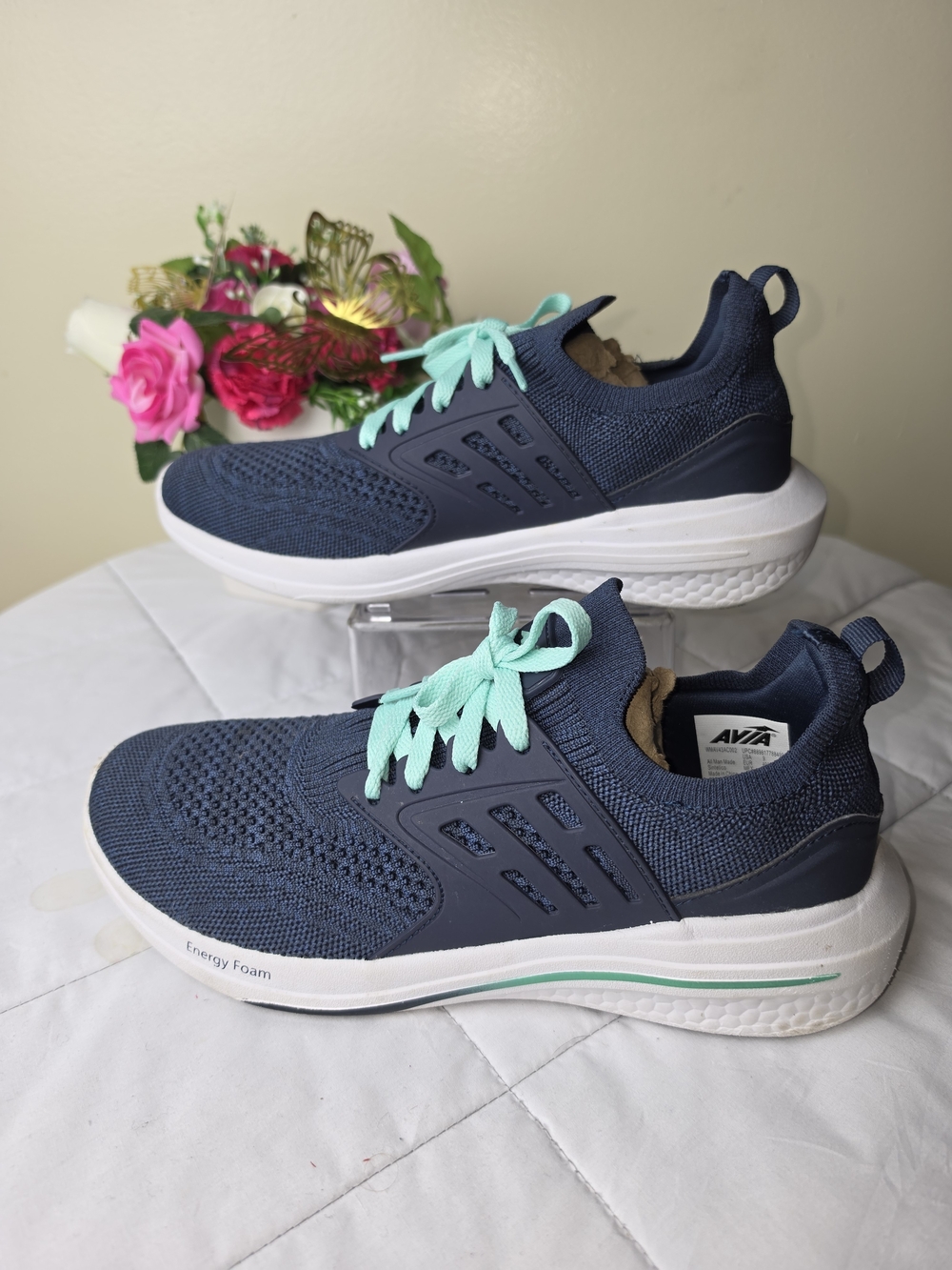 AVIA CAGED SNEAKER NAVY WOMEN COMFORT RUNNING LIGHTWEIGHT Size 9
